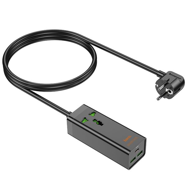 Мережевий подовжувач HOCO AC9A Talent PD30W(1C2A with 1 socket) desktop charger Black (6942007601634 ) 48999 фото