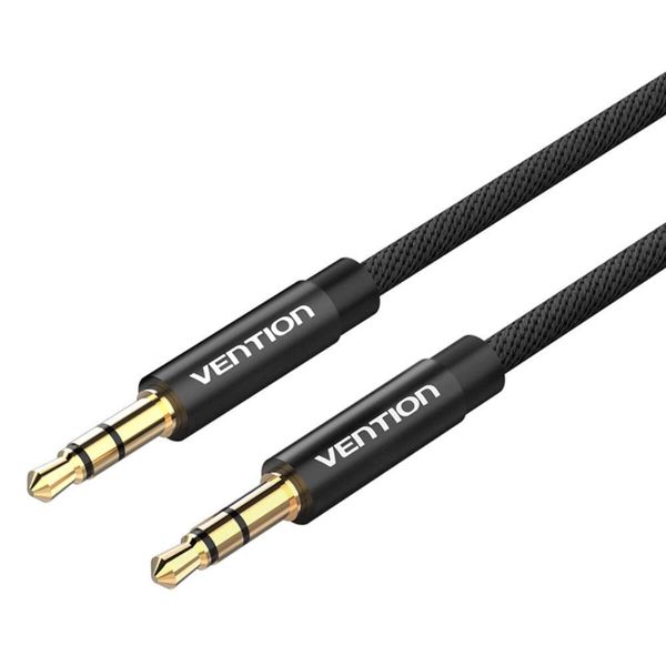 Кабель Vention Fabric Braided 3.5mm Male to Male Audio Cable 0.5M Black Metal Type (BAGBD) (BAGBD) 49887 фото