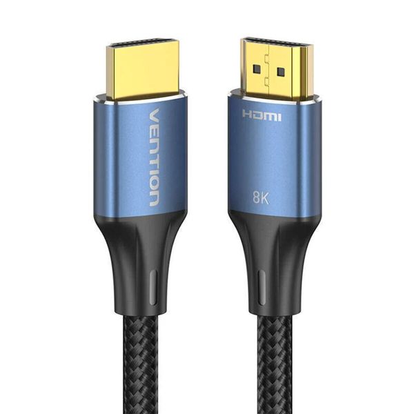 Кабель Vention Cotton Braided HDMI-A Male to Male HD v2.1 Cable 8K 2M Blue Aluminum Alloy Type (ALGLH) (ALGLH) 49779 фото