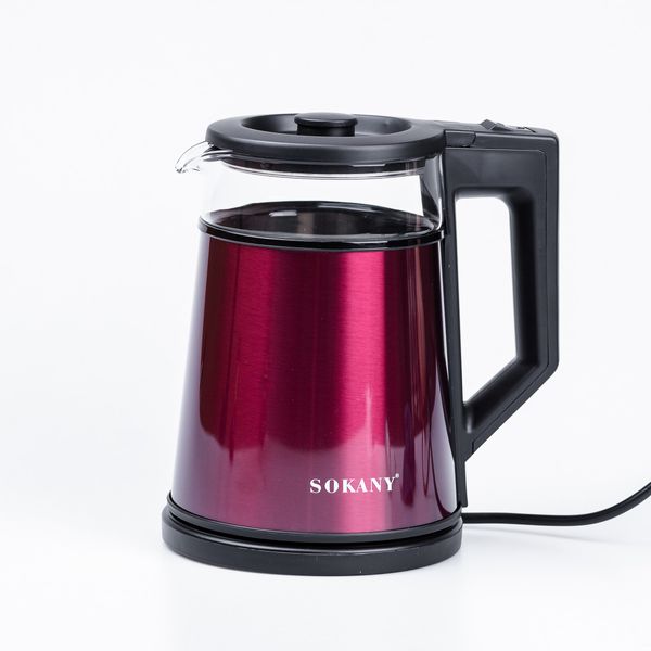 Електрочайник Sokany SK-SH-1076B Electric Kettle 2000W 1.7l Червоний 2094358085 фото