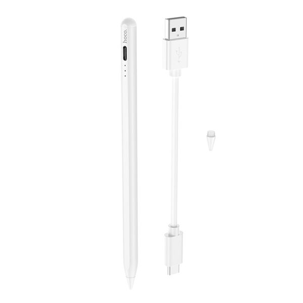 Стилус HOCO GM108 Smooth series fast charging capacitive pen for iPad White (6942007600569 ) 48950 фото