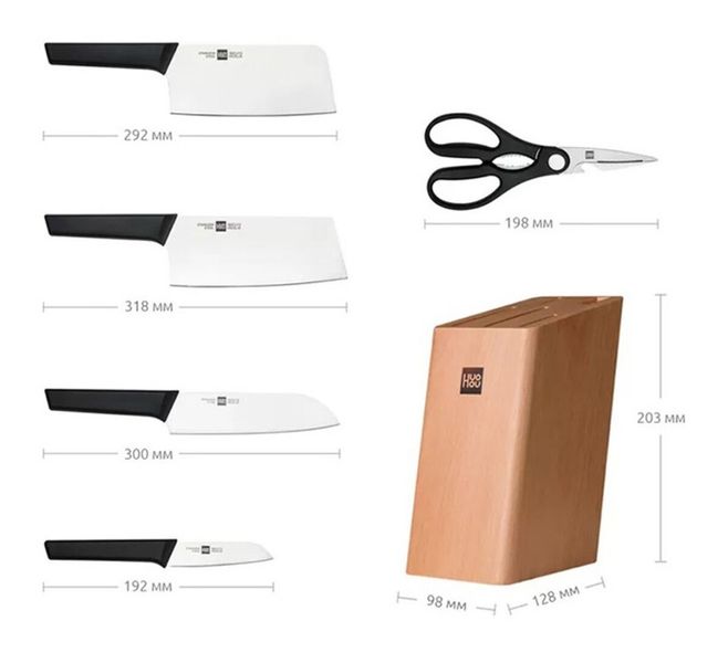 Набір ножів з 6 предметів Xiaomi HuoHou Hot Youth Set Of 6 Stainless Steel (HU0057) 50362 фото