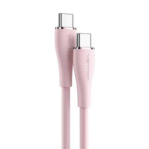 Кабель Vention USB 2.0 C Male to C Male 5A Cable 1M Pink Silicone Type (TAWPF) (TAWPF) 48047 фото