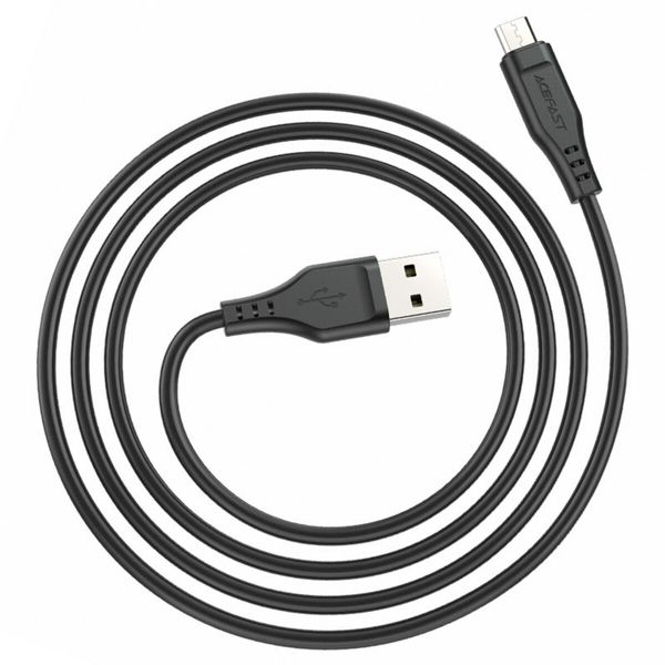 Кабель ACEFAST C3-09 USB to Micro 2,4A, 1.2m, TPE, TPE connectors, Black (AFC3-09B) 14702 фото