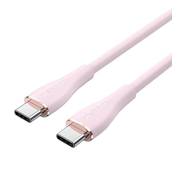 Кабель Vention USB 2.0 C Male to C Male 5A Cable 1M Pink Silicone Type (TAWPF) (TAWPF) 48047 фото