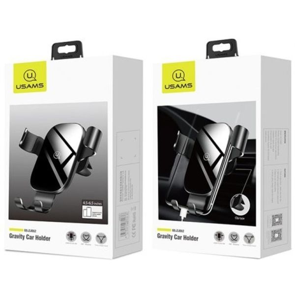 Держатель для мобильного Usams US-ZJ052 Gravity Car Holder Black (ZJ52ZJ01) 14335 фото