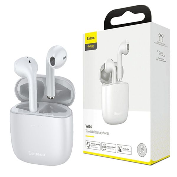 Наушники Baseus Encok True Wireless Earphones W04 White (2022 Edition) (NGTW030102) 22138 фото