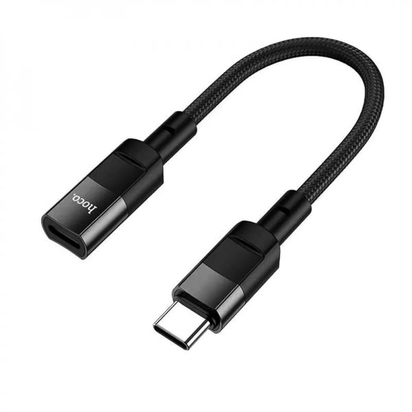 Кабель HOCO U107 Type-C male to iP female adapter cable(L=0.1m) Black (6931474789983) 33069 фото