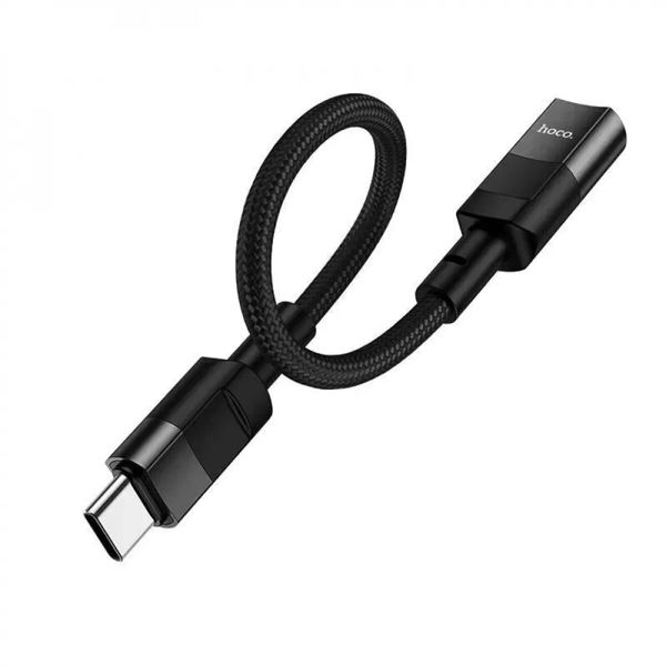 Кабель HOCO U107 Type-C male to iP female adapter cable(L=0.1m) Black (6931474789983) 33069 фото