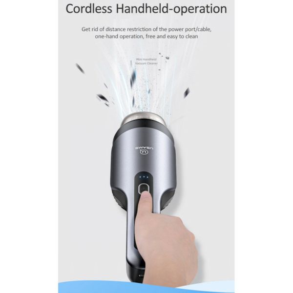 Автомобільний пилосос Usams US-ZB108-1 Mini Handheld Vacuum Cleaner Black (XCQZB10801) 14247 фото