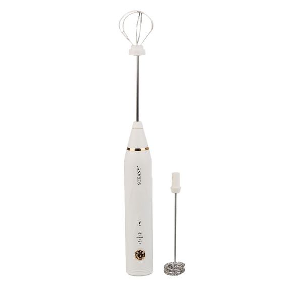 Спінювач молока Sokany SK-201A Hand Mixer USB 1200mAh White капучинатор для молока 1890865077 фото