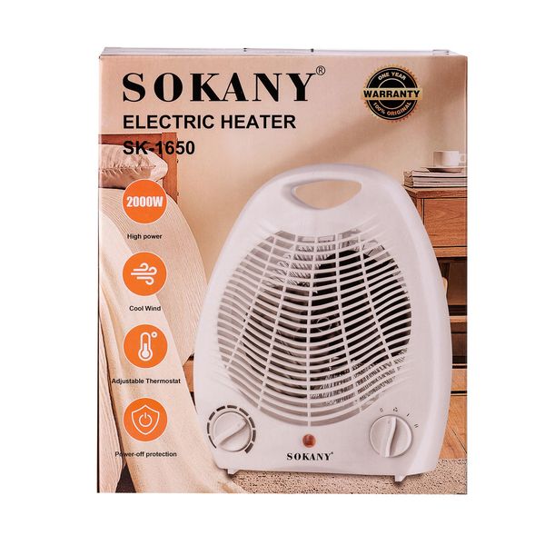 Тепловентилятор Sokany Electric Heater 30m2 2000W дуйка електричний обігрівач 2019277994 фото