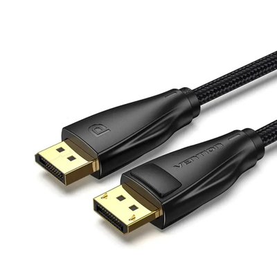 Кабель Vention DisplayPort, 1 м, v1.4 чорний, 8K 60 Hz, 4K 144Hz, 2K 165Hz, 1080P 240Hz (HCCBF) (HCCBF) 41417 фото