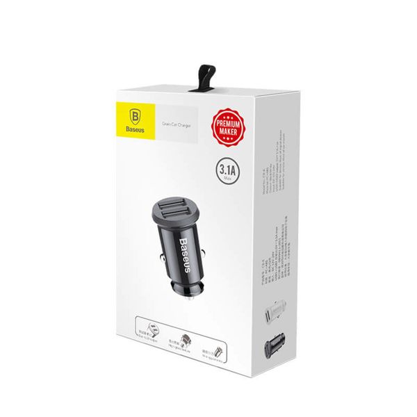 Автомобільний зарядний пристрій Baseus Grain Car Charger 3.1A Black (CCALL-ML01) 10413 фото