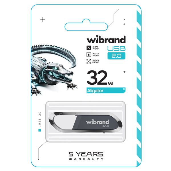 Flash Wibrand USB 2.0 Aligator 32Gb Grey (WI2.0/AL32U7G) 50690 фото