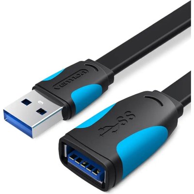 Кабель Подовжувач Vention Flat USB3.0 Extension Cable 1.5M Black (VAS-A13-B150) (VAS-A13-B150) 49867 фото