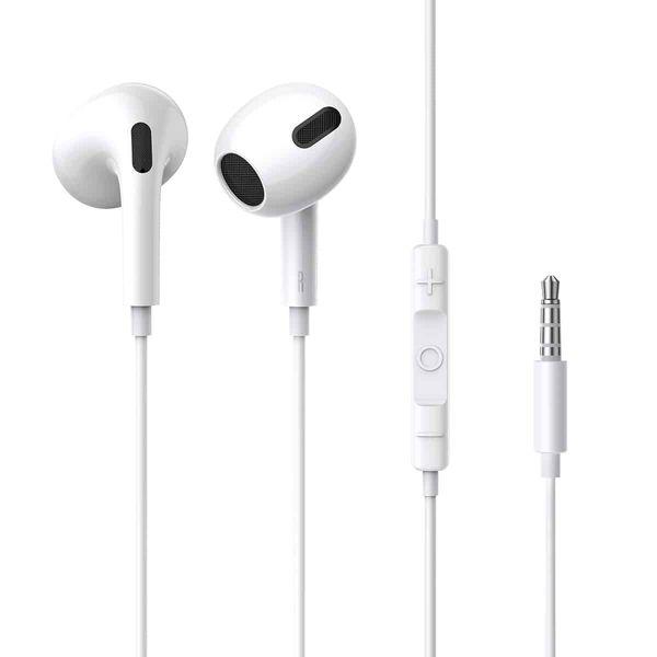 Наушники Baseus Encok 3.5mm lateral in-ear Wired Earphone H17 White (NGCR020002) 15842 фото