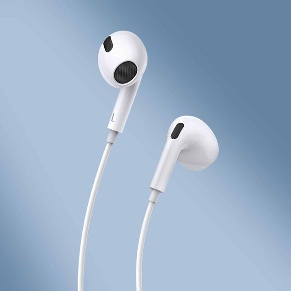 Наушники Baseus Encok 3.5mm lateral in-ear Wired Earphone H17 White (NGCR020002) 15842 фото