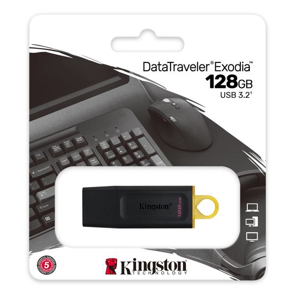 Flash Kingston USB 3.2 DT Exodia 128GB Black/Yellow (DTX/128GB) 12078 фото