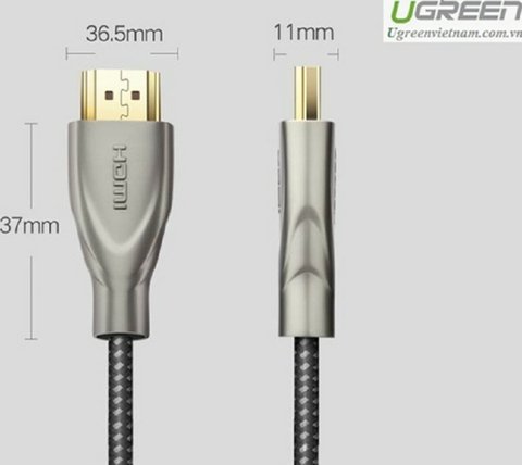 Кабель UGREEN HD131 HDMI Carbon Fiber Zinc Alloy Cable 1m (Gray) (UGR-50106) (UGR-50106) 42622 фото