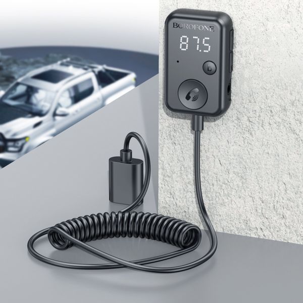 Bluetooth-ресивер BOROFONE BC49 June car BT FM transmitter Black (6941991107481) 49618 фото