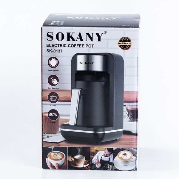 Кавоварка Sokany SK-0137 Electric Cofee Pot 550W 250ml 2078121501 фото