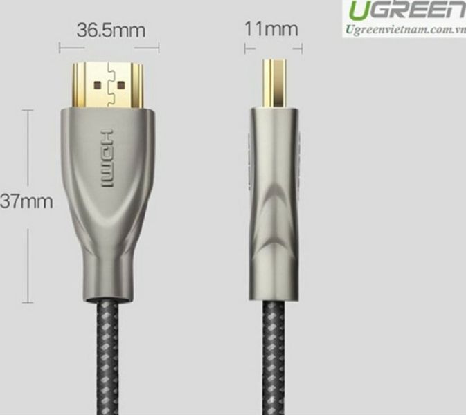 Кабель UGREEN HD131 HDMI Carbon Fiber Zinc Alloy Cable 1m (Gray) (UGR-50106) (UGR-50106) 42622 фото