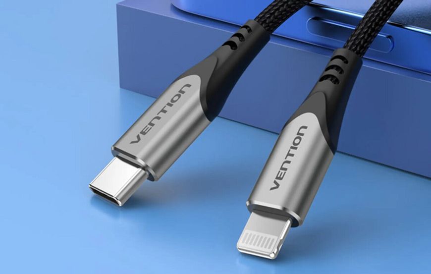 Кабель Vention USB 2.0 C to Lightning Cable 1M Gray Aluminum Alloy Type (TACHF) (TACHF) 48049 фото