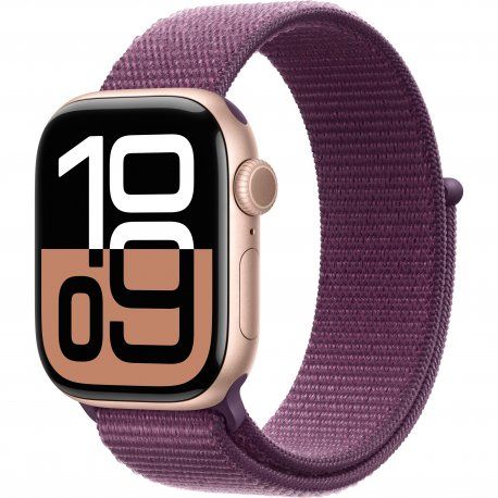 Apple Watch Series 10 42mm (GPS) Rose Gold Aluminium Case with Plum Sport Loop (MWWK3QH/A) 1004909 фото