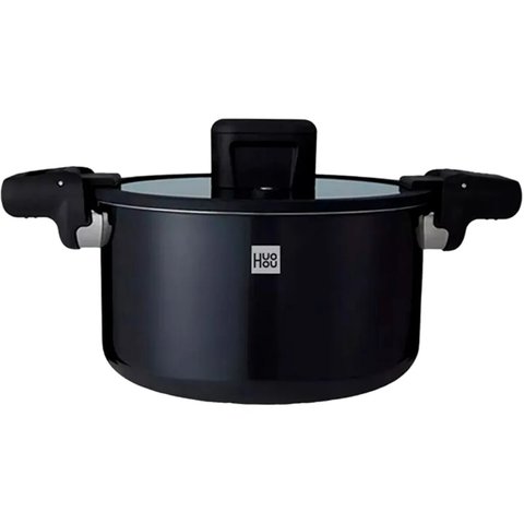 Кастрюля-cкороварка Xiaomi HuoHou Stainless Steel Enamel Micro Pressure Cooker (Black) (HU0159) 50369 фото