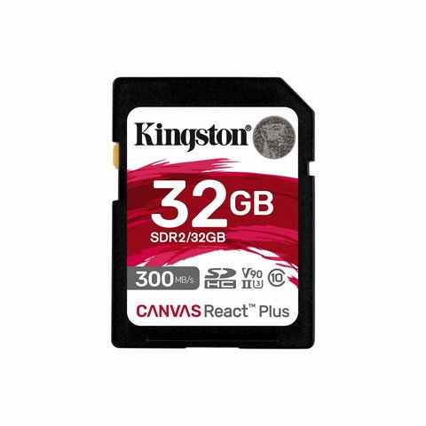 SDHC (UHS-II U3) Kingston Canvas React Plus 32Gb 10 V90 (R-300MB/s) (SDR2/32GB) 24874 фото