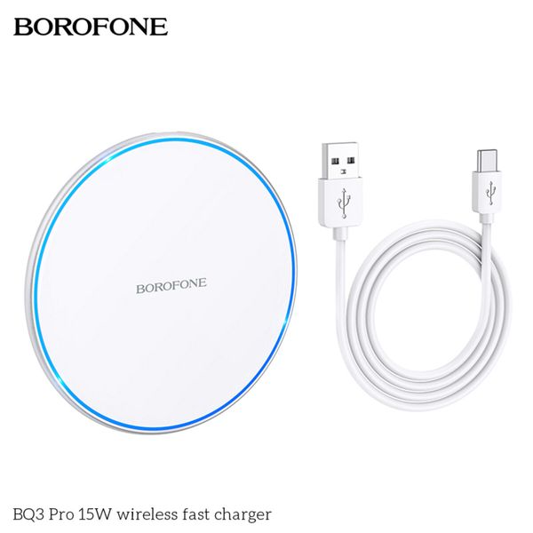 Беспроводное зарядное устройство для BOROFONE BQ3 Pro 15W Wireless Fast Charger Silver (BQ3S) 14624 фото