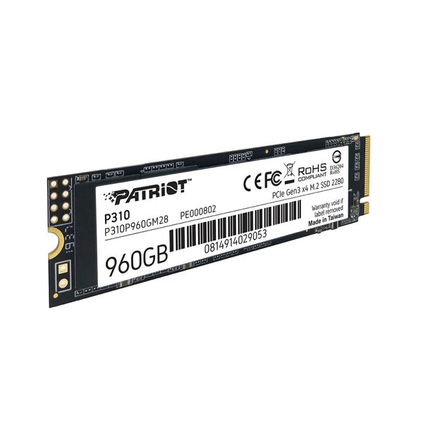 SSD M.2 Patriot P310 960GB NVMe 2280 PCIe 3.0x4 3D NAND TLC (P310P960GM28) 40260 фото