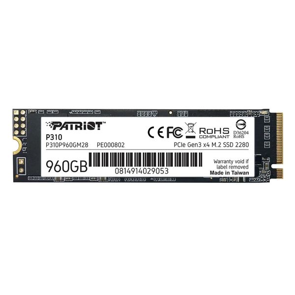 SSD M.2 Patriot P310 960GB NVMe 2280 PCIe 3.0x4 3D NAND TLC (P310P960GM28) 40260 фото