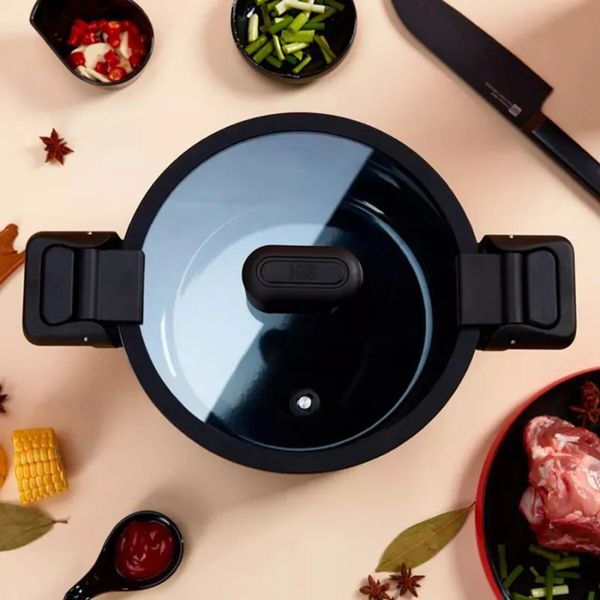 Кастрюля-cкороварка Xiaomi HuoHou Stainless Steel Enamel Micro Pressure Cooker (Black) (HU0159) 50369 фото