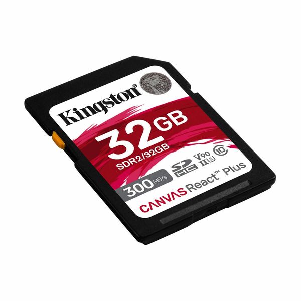 SDHC (UHS-II U3) Kingston Canvas React Plus 32Gb 10 V90 (R-300MB/s) (SDR2/32GB) 24874 фото