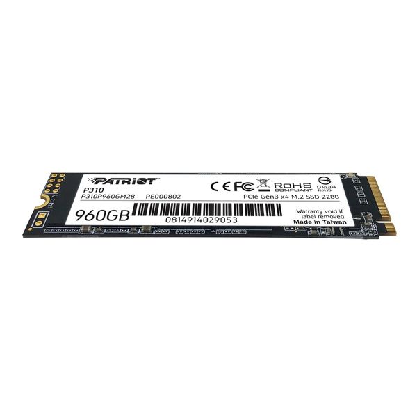 SSD M.2 Patriot P310 960GB NVMe 2280 PCIe 3.0x4 3D NAND TLC (P310P960GM28) 40260 фото