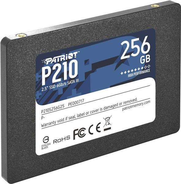 SSD Patriot P210 256GB 2.5" 7mm SATAIII 3D QLC (P210S256G25) 11141 фото