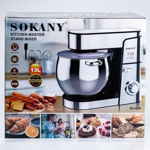 Міксер планетарний Sokany SK-624 Stand Mixer 1800W 13l планетарний міксер 2078131068 фото