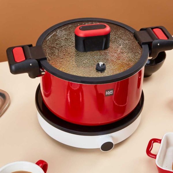 Кастрюля-cкороварка Xiaomi HuoHou Stainless Steel Enamel Micro Pressure Cooker (Red) (HU0160) 50370 фото