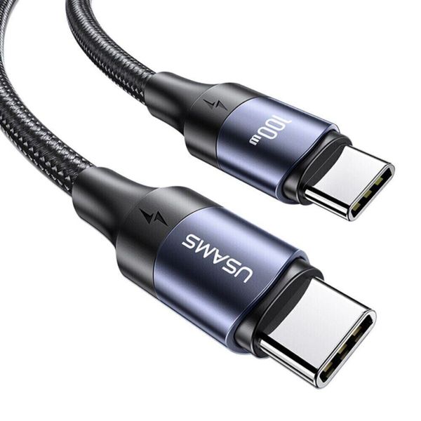 Кабель Usams US-SJ524 U71 Type-C To Type-C 100W PD Fast Charging & Data Cable 1.2m black (SJ524USB01) 52360 фото