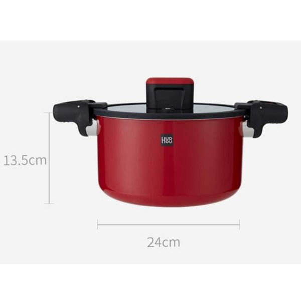 Кастрюля-cкороварка Xiaomi HuoHou Stainless Steel Enamel Micro Pressure Cooker (Red) (HU0160) 50370 фото