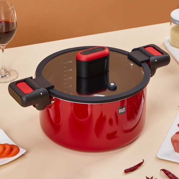 Кастрюля-cкороварка Xiaomi HuoHou Stainless Steel Enamel Micro Pressure Cooker (Red) (HU0160) 50370 фото