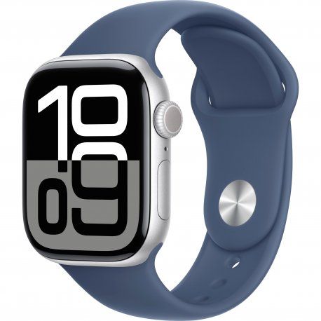 Apple Watch Series 10 42mm (GPS) Silver Aluminium Case with Denim Sport Band - S/M (MWWA3QH/A) 1004920 фото