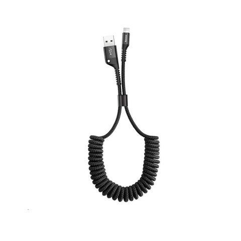 Кабель Baseus Fish eye Spring Data Cable Lightning 1m Black (CALSR-01) 49341 фото