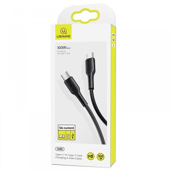 Кабель Usams US-SJ459 U43 Type-C TO Type-C 100W PDFast Charging & Data Cable 1.2m black (SJ459USB01) 52361 фото