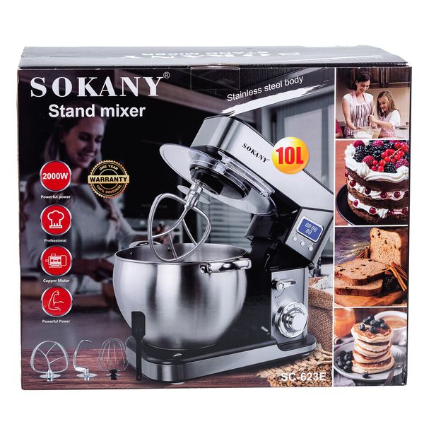 Міксер планетарний Sokany SC-623E Stand Mixer 10 л 2000W блендер міксер 2078132694 фото