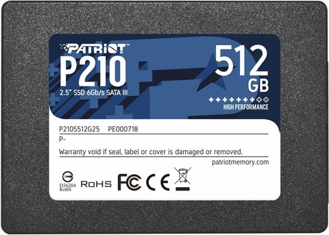 SSD Patriot P210 512GB 2.5" 7mm SATAIII 3D QLC (P210S512G25) 11145 фото