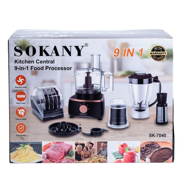 Кухонний комбайн Sokany SK-7040 Kitchen Central 7-in-1 Food Processor кухонний комбайн 7 в 1 2078153487 фото