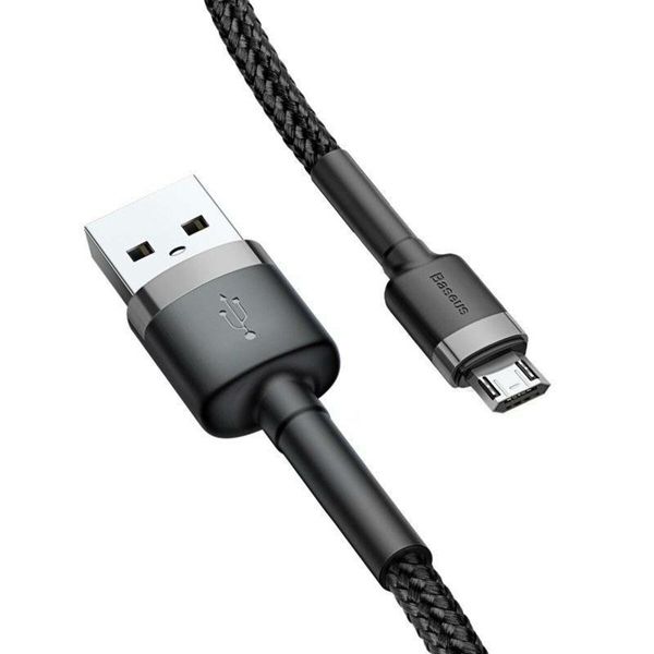 Кабель Baseus cafule Cable USB For Micro 2.4A 0.5M Gray+Black (CAMKLF- AG1) 7639 фото